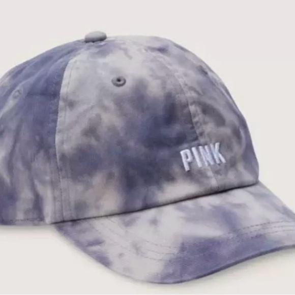 Victoria's Secret Hat Cap Tye Dye Blue Gray Womens Baseball Hat VS Pink NEW - Picture 1 of 7